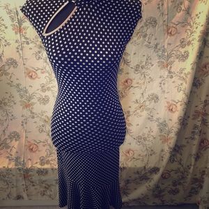 Form Fitting Polka Dot Dress